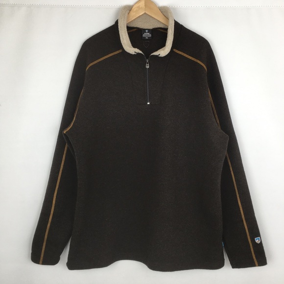 Kuhl Europa Quarter Zip Sweater Fleece Brown Men’s XXL - Picture 2 of 13